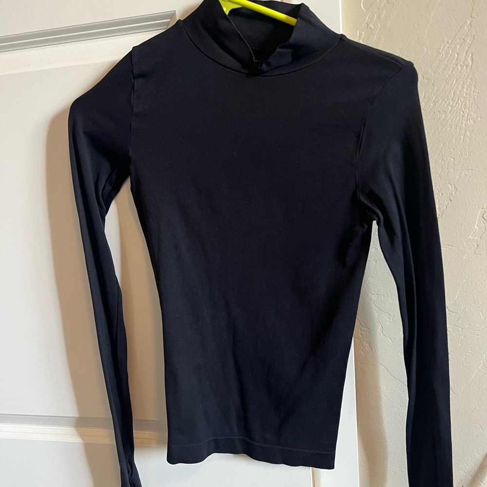 Free People Classic Black Long Sleeve Top